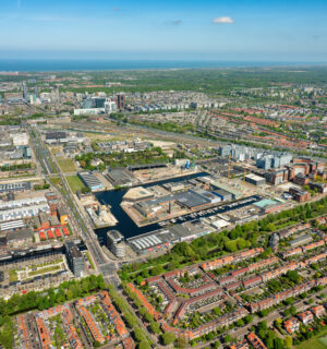 Luchtfoto van de Trekvlietzone in de Binckhorst.